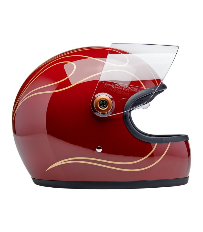 Casque Biltwell Gringo S Garnet Red Flames