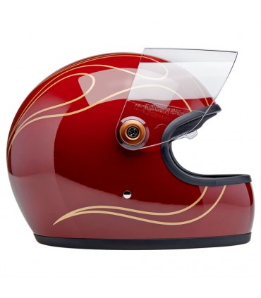 Biltwell Gringo S Garnet Red Flames helmet
