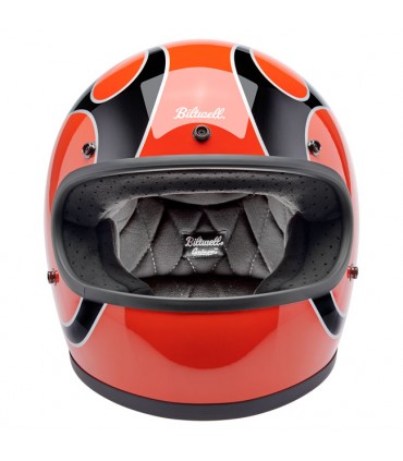 Biltwell Gringo Comp Orange Flames helmet