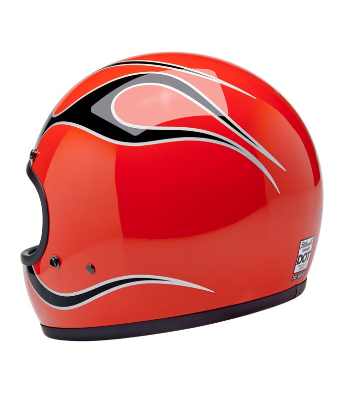 Biltwell Gringo Comp Orange Flames helmet