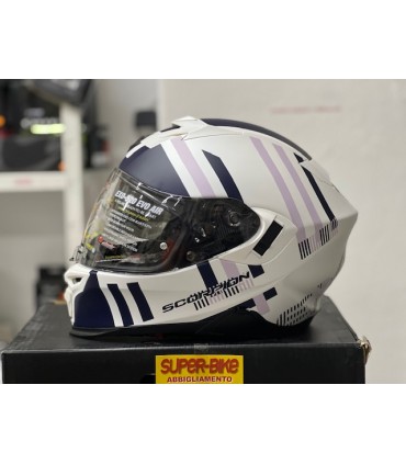 Casque Scorpion Exo-520 Evo Air Banshee blanc bleu lilla