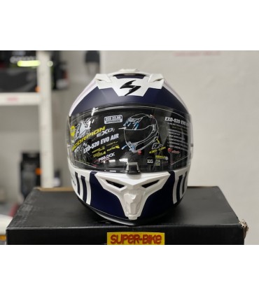 Casque Scorpion Exo-520 Evo Air Banshee blanc bleu lilla