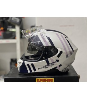 Casque Scorpion Exo-520 Evo Air Banshee blanc bleu lilla