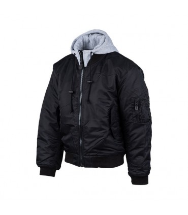 MA-1 hooded bomber jack black
