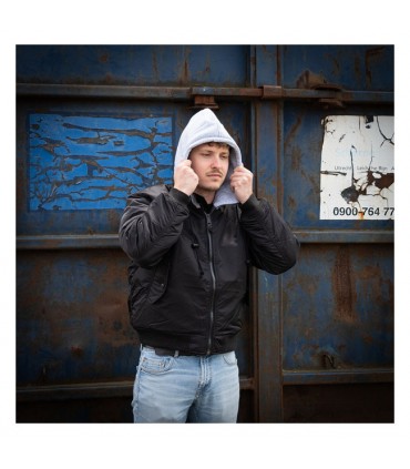 MA-1 hooded bomber jack black