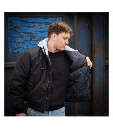 MA-1 hooded bomber jack black