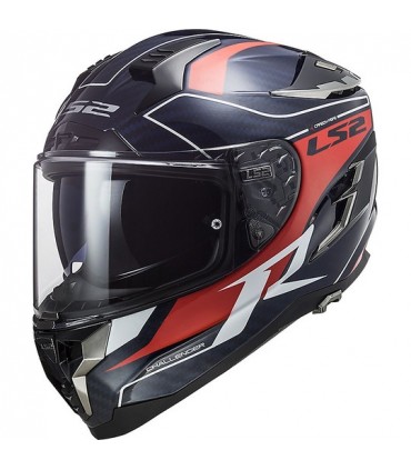 LS2 FF327 Challenger C carbon Grid blue helmet