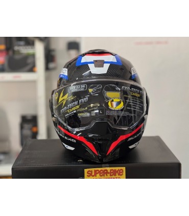 Scorpion Exo Tech Evo carbon Cosy blue red helmet