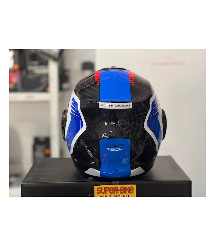 Scorpion Exo Tech Evo carbon Cosy blau rot