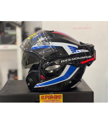 Scorpion Exo Tech Evo carbon Cosy blue red helmet