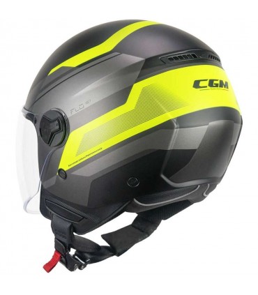 Casco jet CGM 167K FLO CITY Nero Giallo fluo opaco
