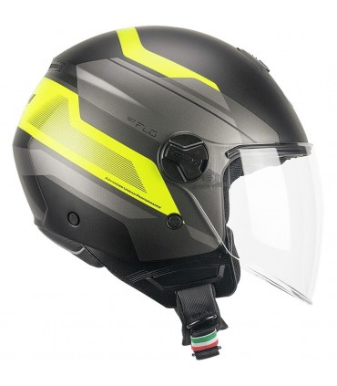 Casco jet CGM 167K FLO CITY Nero Giallo fluo opaco