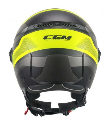 Casco jet CGM 167K FLO CITY Nero Giallo fluo opaco