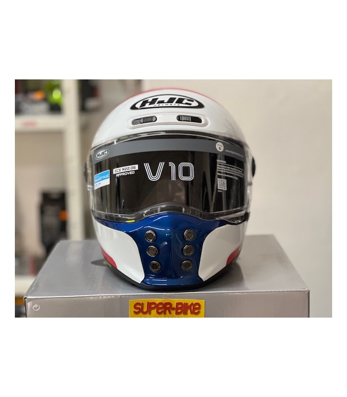 HJC V10 Grape blue red helmet