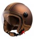 Jet helm Motocubo 722 Top Ant leder braun