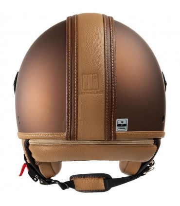 Jet helm Motocubo 722 Top Ant leder braun