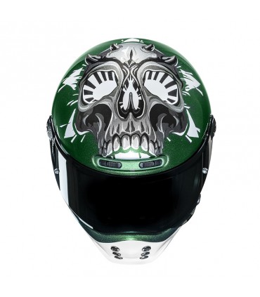 HJC V10 Crania green helmet