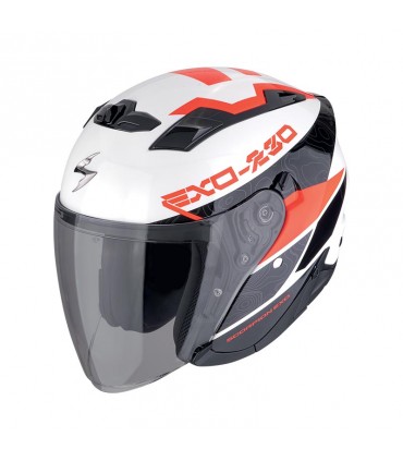 Casque jet Scorpion Exo-230 Band blanc rouge