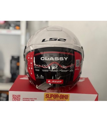 Casco jet LS2 OF620 Classy solid bianco