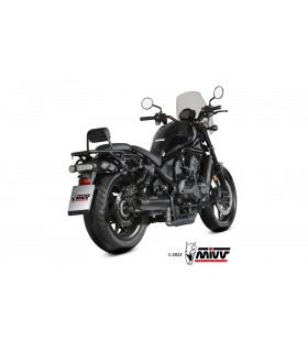 Echappement slip-on Mivv HR-1 Honda CMX 1100 Rebel (2022-24) PLAQUE ARRIèRE LONGUE EN CARBONE