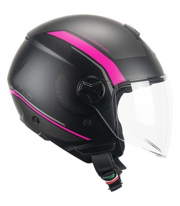 Jet helm CGM 167M FLO SPORT long visier schwarz pink matt