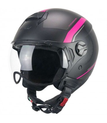 Casque jet CGM 167M FLO noir pink matt