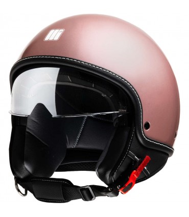 Casco Jet Motocubo Beetle rosa