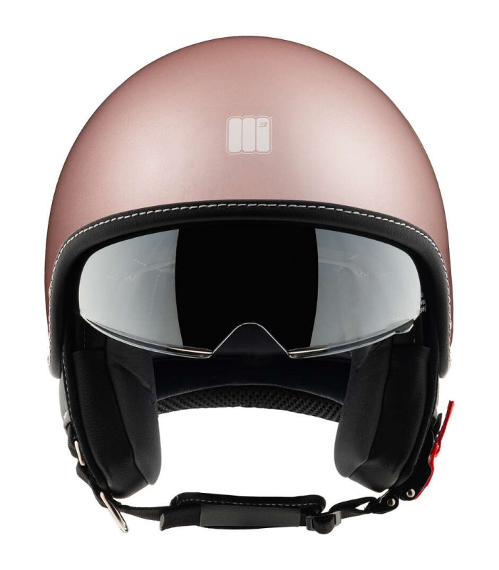 Casco Jet Motocubo Beetle rosa
