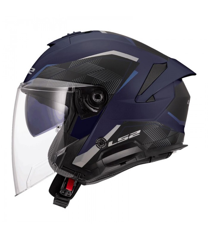 Casco jet LS2 OF618 Verso 2 Air nero blu opaco