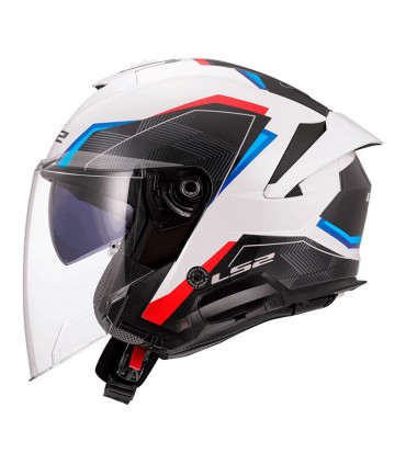 Helm jet LS2 OF618 Verso 2 Air weiss blau