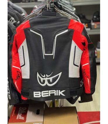 Leder jacke Berik Race sport schwarz rot