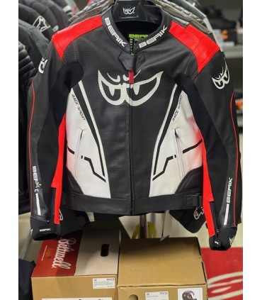Leder jacke Berik Race sport schwarz rot