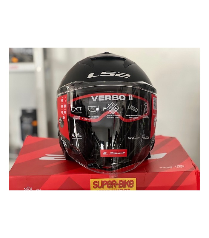 Casco jet LS2 OF618 Verso 2 nero opaco