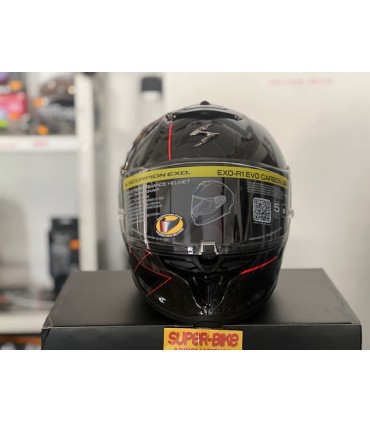 Casco Scorpion Exo R1 Evo Carbon Air Cynergy rosso