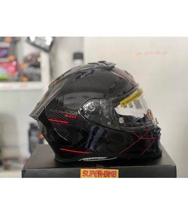 Casco Scorpion Exo R1 Evo Carbon Air Cynergy rosso
