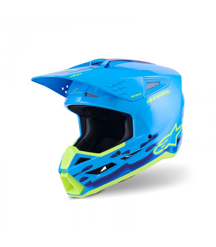 Casque cross Alpinestars SM3 Force cyan