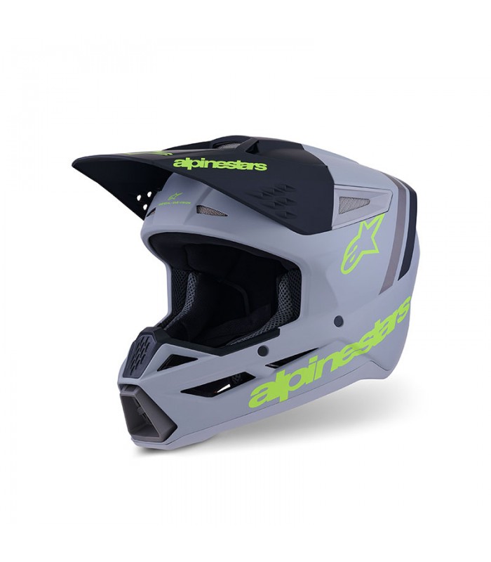 Casque cross Alpinestars SM3 Radium gris jaune matt