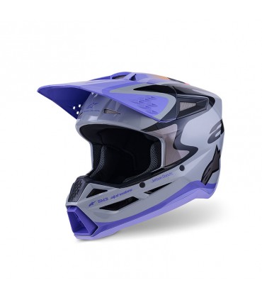 Casque cross Alpinestars SM3 Jettons gris violet