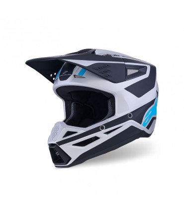 Casque cross Alpinestars SM3 Heat gris bleu