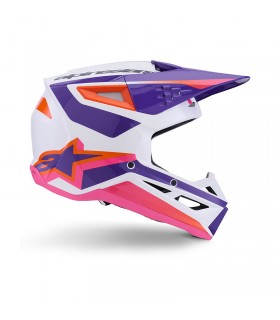 Casque cross Alpinestars SM3 Heat blanc violet