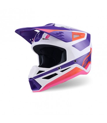 Casque cross Alpinestars SM3 Heat blanc violet