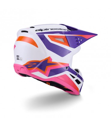 Casque cross Alpinestars SM3 Heat blanc violet