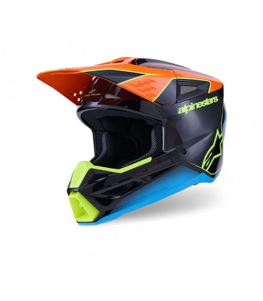 Casque cross Alpinestars SM3 Heat Fray noir orange