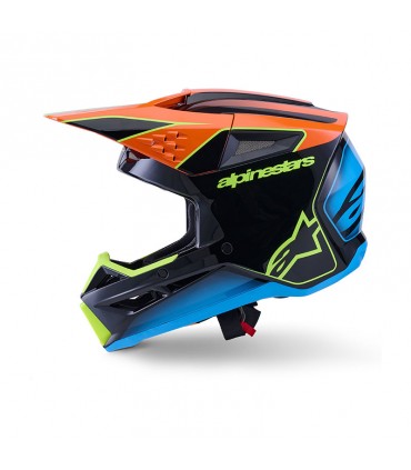 Casque cross Alpinestars SM3 Heat Fray noir orange