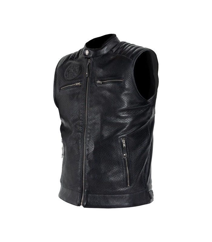 John Doe Storm Leather Vest Black