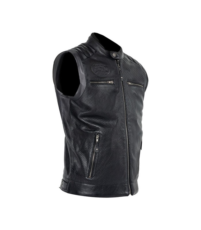 John Doe Storm Leather Vest Black