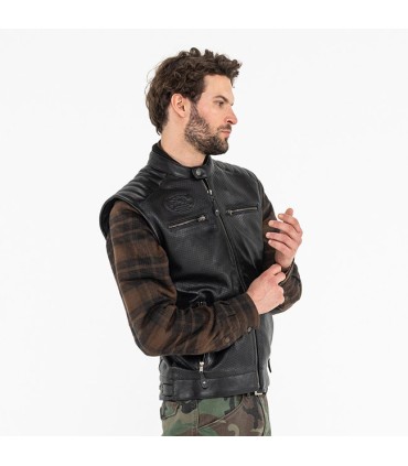 John Doe Storm Leather Vest Black