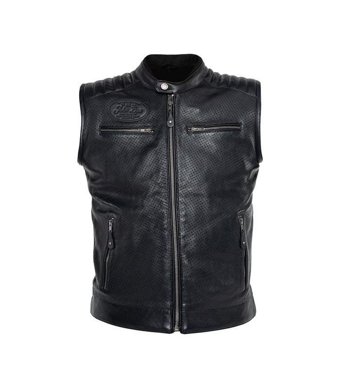 John Doe Storm Leather Vest Black