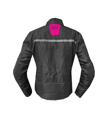 Giacca donna moto Berik Nylon nero rosa