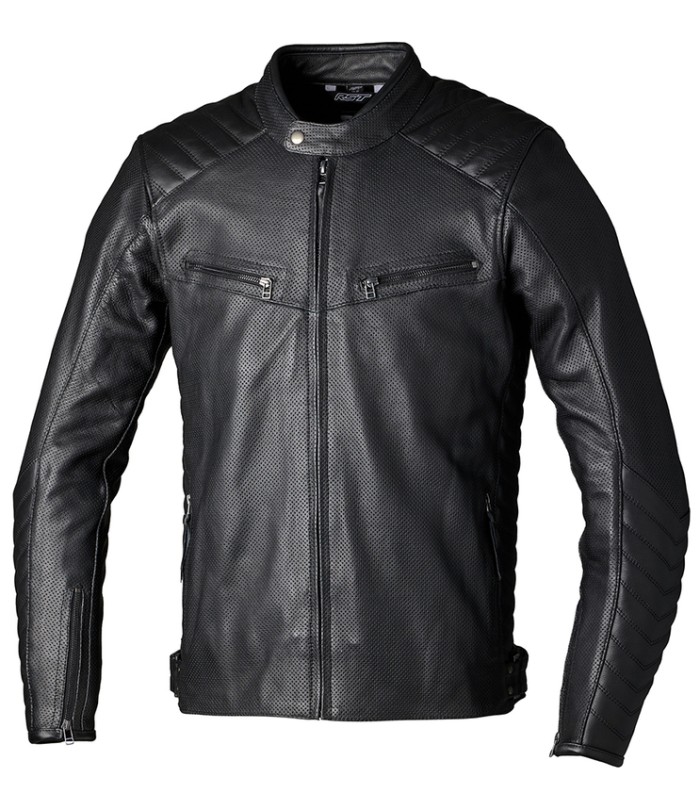 Leder jacke RST Roadster Air schwarz